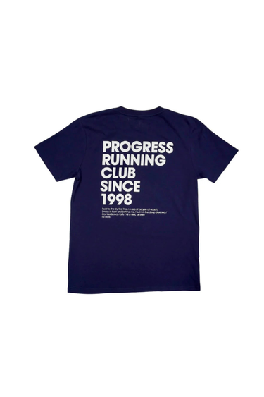 Progress Running Club 'Since 1998' Short Sleeve T-Shirt - Navy / White