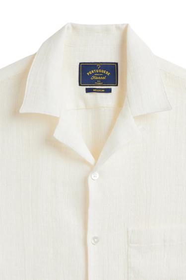 PORTUGUESE FLANNEL S/S GRAIN SHIRT - WHITE