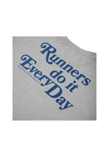 Progress Running Club Japan 'Runners Do It Every Day' Short Sleeve Tech Line T-Shirt - Grey / Blue