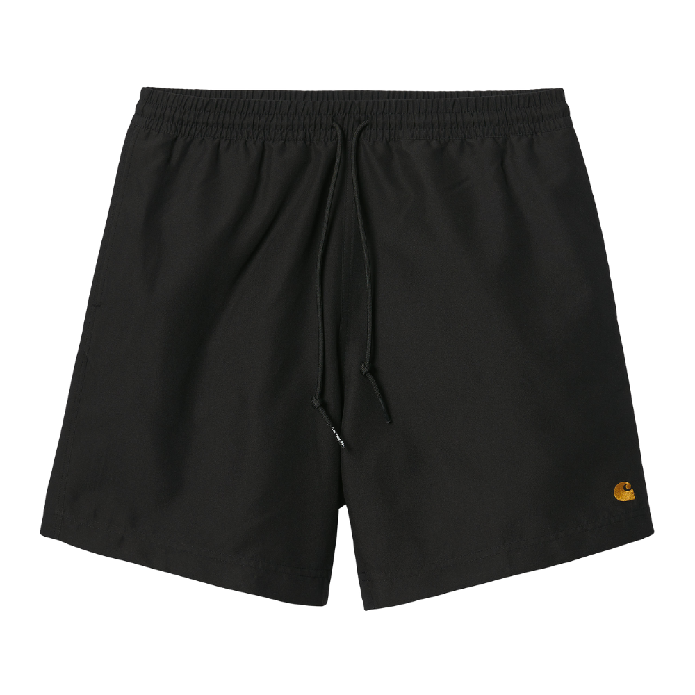Carhartt Chase Swim Trunks In Black And Gold