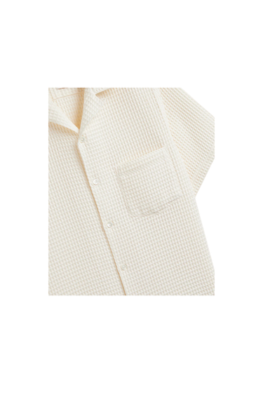 PORTUGUESE FLANNEL HONEY COMB SHIRT - WHITE