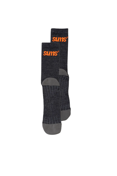 SUMS MERINO SOCKS - GREY / ORANGE