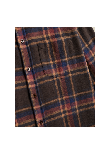 Portuguese Flannel Castor Shirt - Brown/Yellow/Bordeaux/Blue