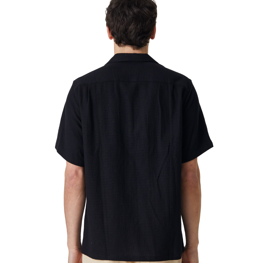 Portuguese Flannel Pique Shirt In Black