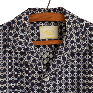 Portuguese Flannel Portuguese Tile Shirt In White & Navy