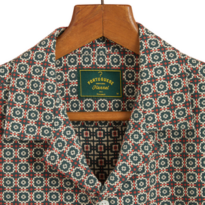 Portuguese Flannel Portuguese Tile Shirt In Green & Orange