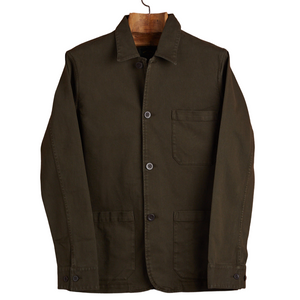 Portuguese Flannel Twill Jacket In Olive