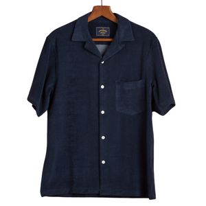 Portuguese Flannel Terry Shirt in Navy