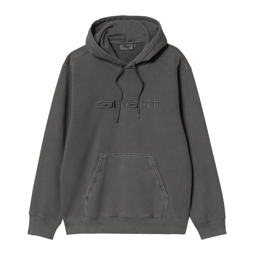 Carhartt WIP Hooded Duster Sweatshirt in in Black (Garment Dyed)