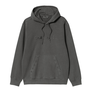 Carhartt WIP Hooded Duster Sweatshirt in in Black (Garment Dyed)