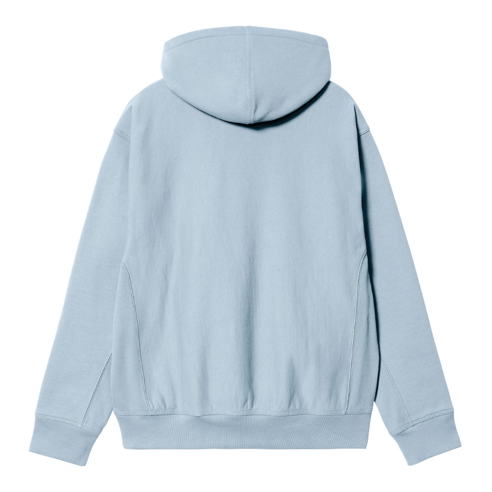 Carhartt WIP Hooded American Script Sweatshirt in Frosted Blue
