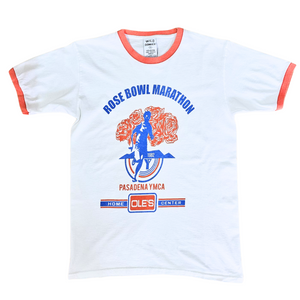 Wild Donkey Marathon T-Shirt in Strong Washed White and Red