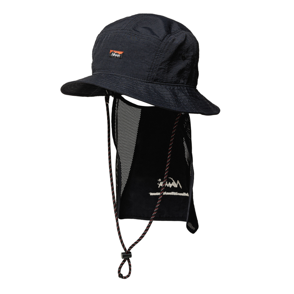 Nanga Nylon Tussler Sunshade Hat In Black