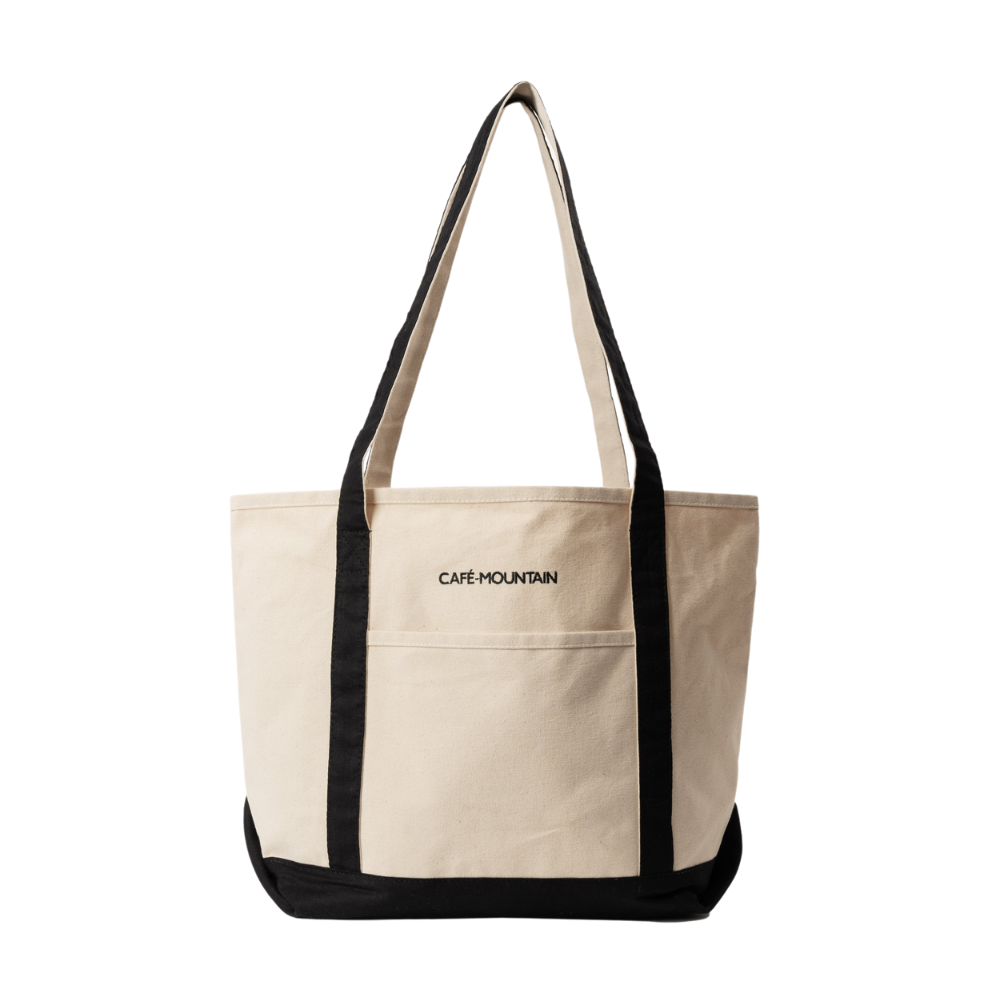 Cafe Mountain 1960 Tote Bag In Natural and Black