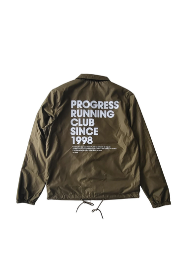 Progress Running Club 'Since 1998' Recycled Coach Jacket - Olive