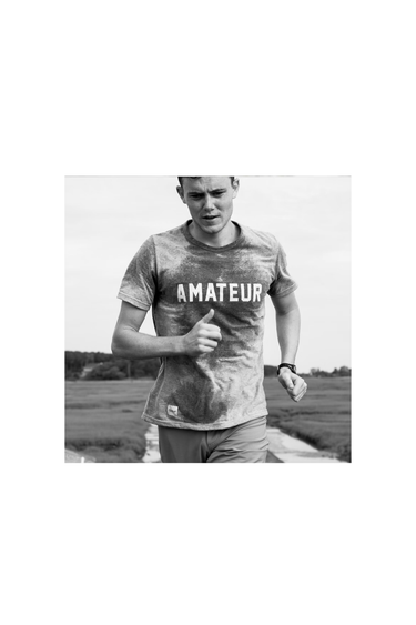 Tracksmith Grayboy 'Amateur'  T-Shirt - Wine/Yellow