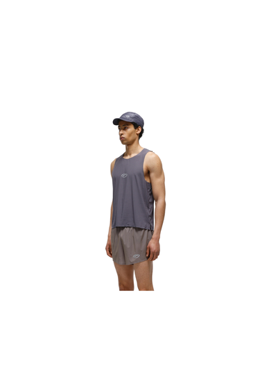 Optimistic Runners CROP MESH SINGLET - Blueberry