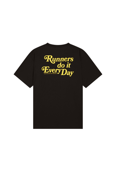Progress Running Club Japan Runners Do It Daily S/S T-Shirt - Black/Yellow