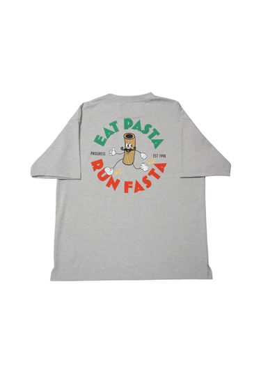 Progress Running Club Japan 'Eat Pasta' Short Sleeve Tech Line T-Shirt - Grey