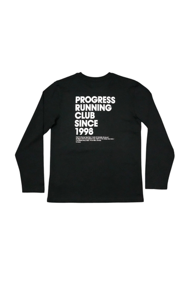Progress Running Club 'Since 1998' Long Sleeve T-Shirt - Black / White