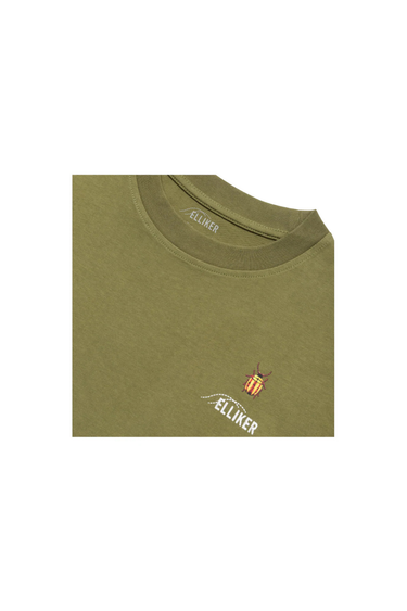 Elliker RILL BUG Print S/S T-Shirt - Khaki