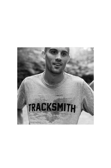 Tracksmith Grayboy 'Tracksmith' S/S T-Shirt - Ivory / Navy