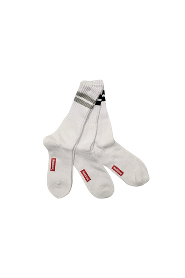 Healthknit Socks 3 Pack - White/Stripe