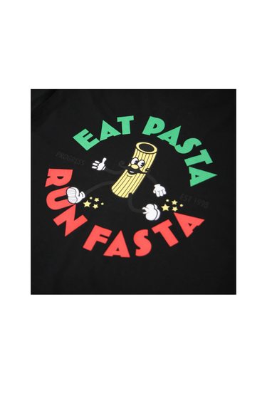 Progress Running Club 'Eat Pasta' Short Sleeve T-Shirt - Black