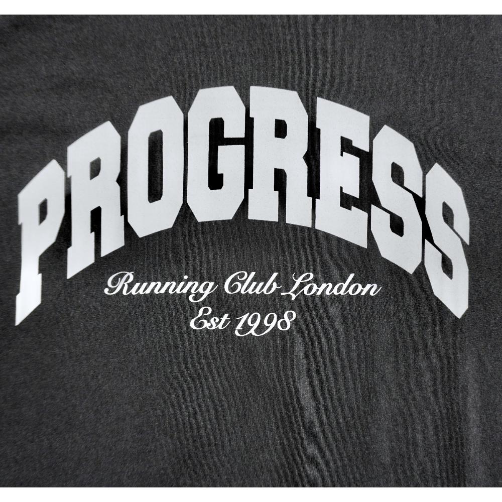 Progress Running Club Varsity Arc Logo S/S T-Shirt - Black