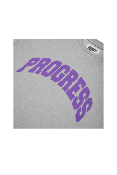 Progress Running Club Japan 'Progress' Arc Logo Short Sleeve Tech Line T-Shirt - Grey / Purple