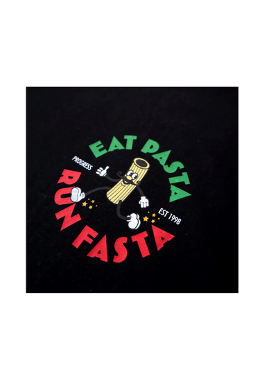 Progress Running Club 'Eat Pasta' Long Sleeve T-Shirt - Black