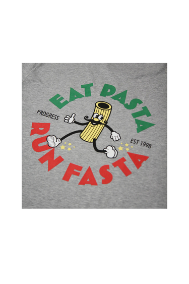 Progress Running Club 'Eat Pasta' Short Sleeve T-Shirt - Grey
