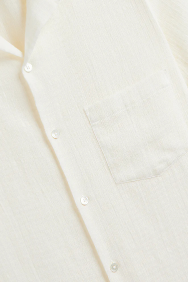 PORTUGUESE FLANNEL S/S GRAIN SHIRT - WHITE