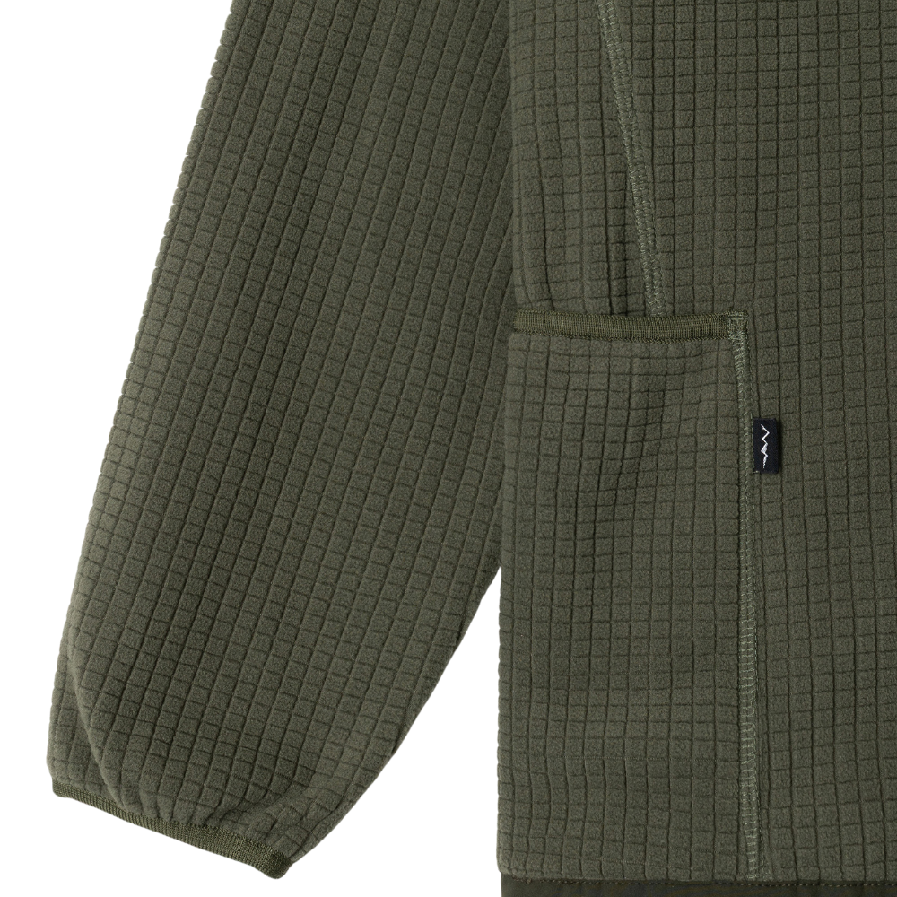 Manastash Grid Fleece Zip Fleece - Olive