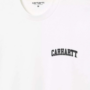 Carhartt WIP S/S University Script T Shirt - White/ Black