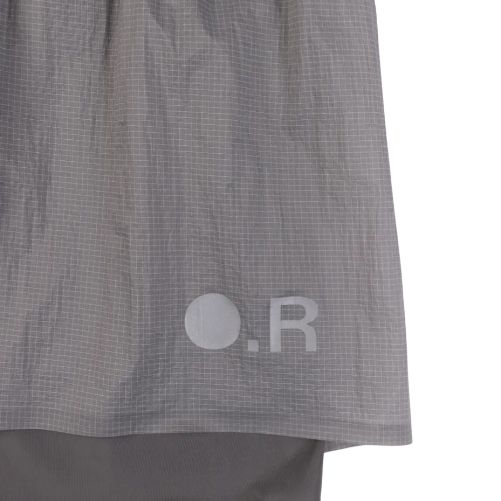 Optimistic Runners Glossy Rip Stop Shorts - Light Grey