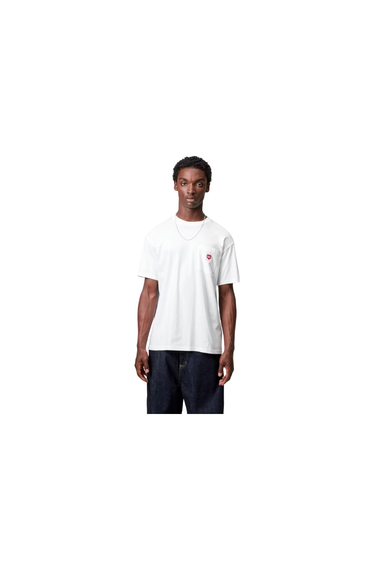 Carhartt WIP S/S Pocket Heart T-Shirt - White/Red
