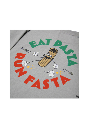 Progress Running Club Japan 'Eat Pasta' Short Sleeve Tech Line T-Shirt - Grey