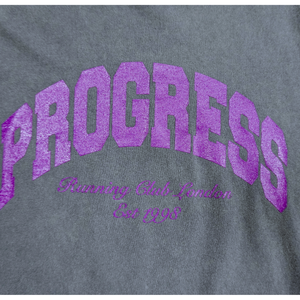 Progress Running Club Varsity Arc Logo S/S T-Shirt - Grey