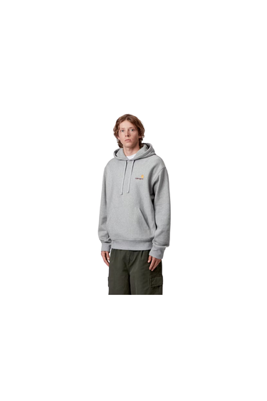 Carhartt WIP Hooded American Script Sweat Hoodie - Grey Heather
