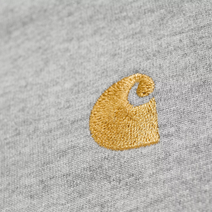 Carhartt WIP L/S Chase T Shirt - Grey Heather/ Gold