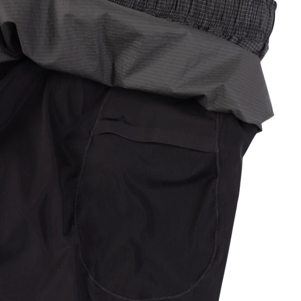Optimistic Runners Glossy Rip-Stop Shorts - Black