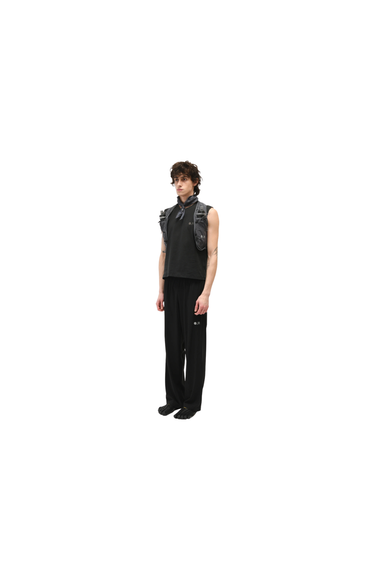Optimistic Runners PERFERATED WIDE PANTS -  Black