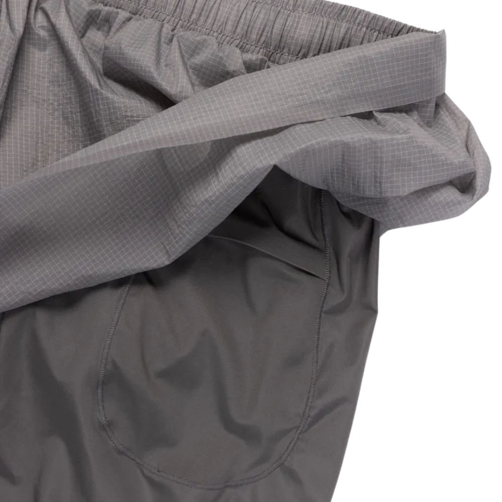 Optimistic Runners Glossy Rip Stop Shorts - Light Grey