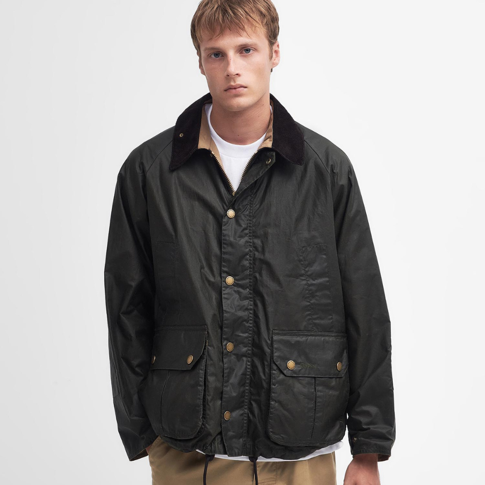 Barbour Deck Waxed Jacket in Archive Olive