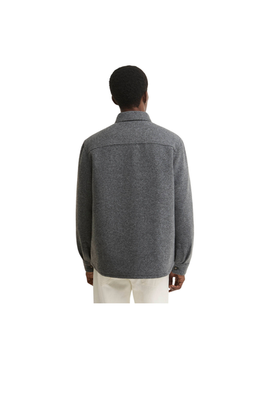 Barbour Marltown Tailored Wool-Blend Overshirt - Dark Grey Marl