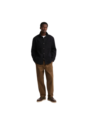 Barbour Marltown Tailored Wool-Blend Overshirt - Navy Marl
