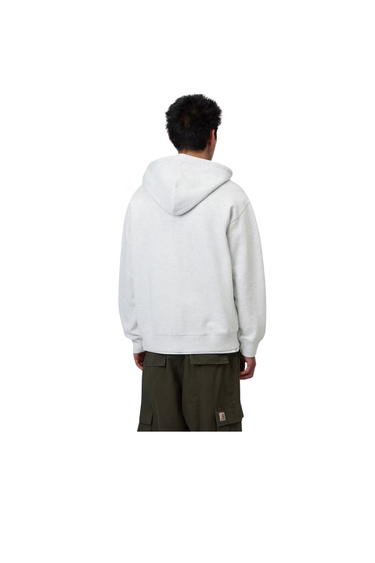 Carhartt WIP Hooded WIP Sweat Jacket - Ash Heather, Stone washed