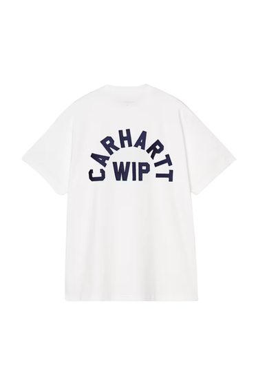 Carhartt WIP S/S Arch Script T-Shirt - White/Dark Navy