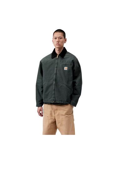 Carhartt WIP OG Detroit Jacket - Raven / Black, Stone canvas